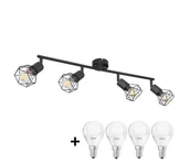 Lampy sufitowe - Globo - LED Oświetlenie punktowe XARA 4xE14/4W/230V czarny - miniaturka - grafika 1