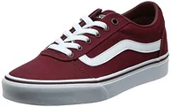 Buty dla dziewczynek - Vans Dziewczęce sneakersy Ward Suede, Czerwone płótno Burgundy Olq, 34.5 EU - miniaturka - grafika 1