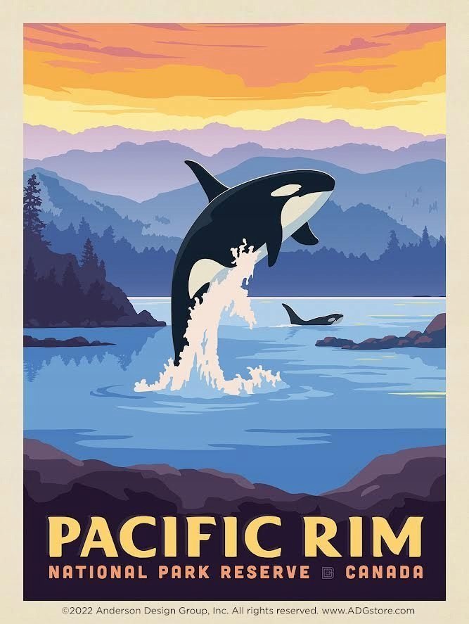 PUZZLE Pacific Rim Orka Kanada Vintage Retro + IMIĘ Pudełko 120 el.