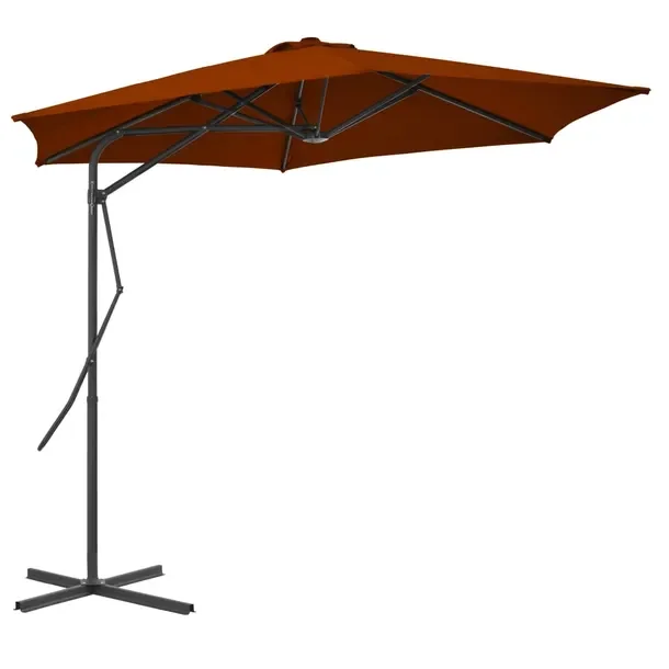 Parasol ogrodowy 300x230 cm terakota z podstawą