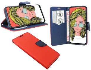 cofi1453® Etui Book "Fancy" kompatybilne z HUAWEI P SMART Z pokrowiec na telefon etui ochronne z funkcją podstawki, miejsce na kartę czerwono-niebieski - Etui i futerały do telefonów - miniaturka - grafika 1