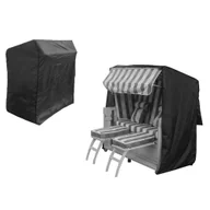 Pokrowce na meble ogrodowe - Mucola pokrowiec ochronny na meble ogrodowe plandeka zestaw kanapa sofa stół odporny na warunki atmosferyczne czarny - krzesło plażowe 175x135x105 - miniaturka - grafika 1