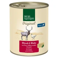 Mokra karma dla psów - REAL NATURE ADULT Jeleń i kurczak 24x800 g - miniaturka - grafika 1