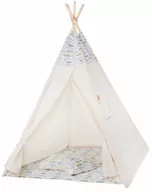 Namioty i tipi dla dzieci - Namiot dla dzieci Tipi wigwam XXL cotton Piórka - miniaturka - grafika 1