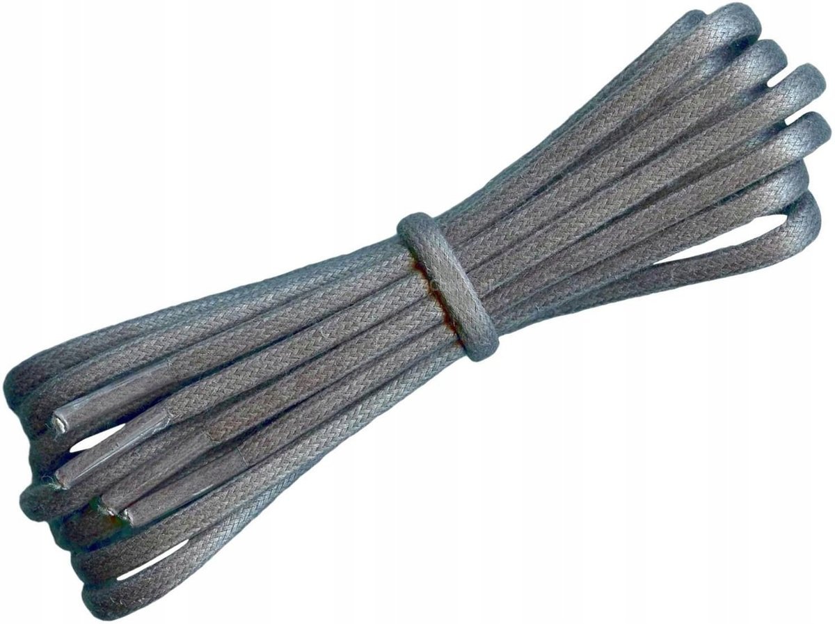 WOSKOWANE Sznurówki SZARE Sznurowadła 120 cm CIENKIE Okrągłe 2 mm WAX G9-35