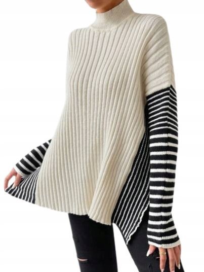 SHEIN SWETER DAMSKI WIELOKOLOROWY STÓJKA 36 ŁSI