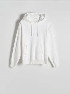 Reserved - Gładki sweter z kapturem - biały - Swetry męskie - miniaturka - grafika 1