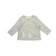 Bluzki damskie - Dziecięca bluzka z długim rękawem, szary, rozmiar 80 - miniaturka - grafika 1