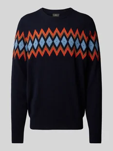 Sweter z dzianiny z okrągłym dekoltem - Swetry męskie - miniaturka - grafika 1