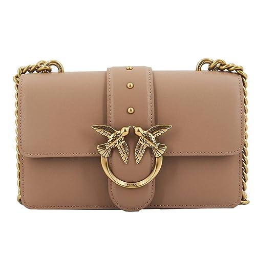 Pinko Damska Love ONE Mini CL Vitello SETA, D01q_biscotto Zenzero-antyczne złoto
