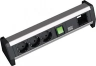 Listwy zasilające - Listwa zasilająca Bachmann DESK 3 gniazda czarna - miniaturka - grafika 1