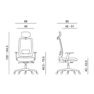 Fotele i krzesła biurowe - Powerton Ergonomiczny fotel biurowy Lucie, Czarny - miniaturka - grafika 1