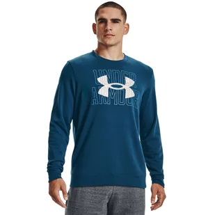 Męska bluza dresowa nierozpinana UNDER ARMOUR UA Rival Terry Logo Crew - morski - Bluzy sportowe męskie - miniaturka - grafika 1