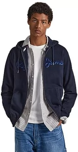 Pepe Jeans Męska bluza z kapturem Ryan, Niebieski (Dulwich), M - Bluzy męskie - miniaturka - grafika 1