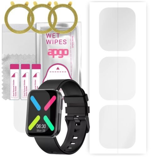 3x folia ochronna hydrożelowa do Kumi GT6 - apgo Smartwatch Hydrogel Protection Ochrona na ekran smartwatcha