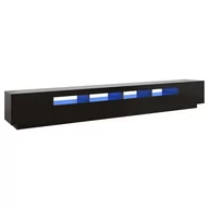 Szafki RTV - vidaXL Szafka pod TV z oświetleniem LED, czarna, 300x35x40 cm - miniaturka - grafika 1