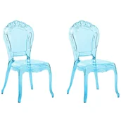 Krzesła - Beliani Zestaw 2 krzeseł do jadalni przezroczysty niebieski VERMONT 77994 - miniaturka - grafika 1