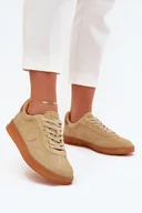 Sneakersy damskie - Zamszowe Sneakersy Damskie Big Star RR274849 HI-POLY SYSTEM Beżowe-39 - miniaturka - grafika 1
