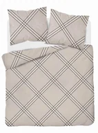 Pościel - Pościel 220x200 beżowa geometria Bawełna - miniaturka - grafika 1