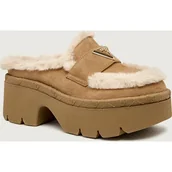 Klapki i japonki damskie - Guess Mule BRIDEEN shearling zamsz - miniaturka - grafika 1
