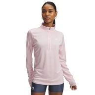 Bluzy damskie - Damska Bluza UNDER ARMOUR TECH 1/2 ZIP- TWIST 1384225-647 – Różowy - miniaturka - grafika 1