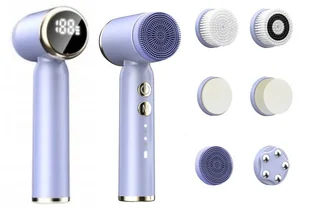 Elektryczna SZCZOTECZKA SONICZNA DO MYCIA masaż peeling TWARZY 6 Nakładek - Szczoteczki do twarzy - miniaturka - grafika 1