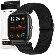 Akcesoria do smartwatchy - Pasek elastyczny Uniwersalny nylonowy Alogy Nylon opaska do zegarka Smartwatcha 22mm Czarny - miniaturka - grafika 1