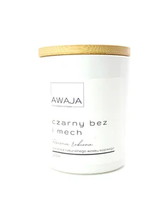 Świeca sojowa czarny bez i mech – biała, zapachowa, handmade, prezent - Świece - miniaturka - grafika 1