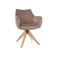 Krzesła - Krzesło tapicerowane AZALIA D VELVET ciemnobeżowe - miniaturka - grafika 1