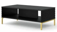 Ławy i stoliki kawowe - Ława kawowa glamour czarny mat + złote nóżki Z8-E30 - miniaturka - grafika 1