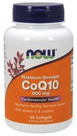 Witaminy i minerały - Now Foods FOODS FOODS Maximum Strength CoQ10 600mg (Koenzym Q10 z Lecytyną i Witaminą E) 60 Kapsułek żelowych - miniaturka - grafika 1