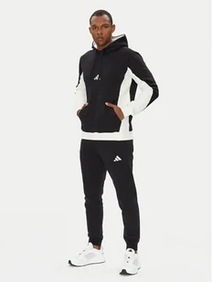adidas Dres Fleece Colorblock KB5264 Czarny Regular Fit - Dresy męskie - miniaturka - grafika 1