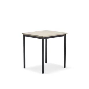 Biurko BORÅS PLUS, 700x600x720 mm, popielaty laminat, antracyt - Meble do szkół i przedszkoli - miniaturka - grafika 1