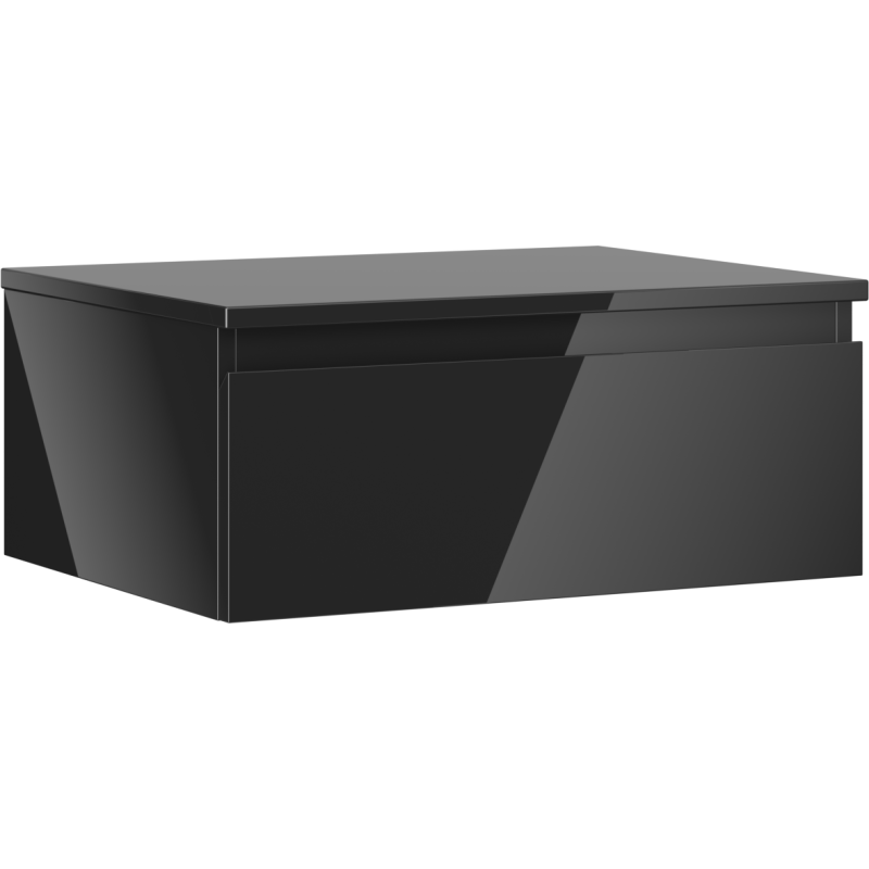 Mexen Orio szafka łazienkowa podumywalkowa 60 cm z blatem, 1 szuflada, czarna połysk - 91A10-06023-1-BFC70