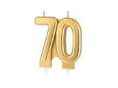 Urodziny dziecka - Świeczka na 70-tkę złota - 7,7 cm - 1 szt. - miniaturka - grafika 1