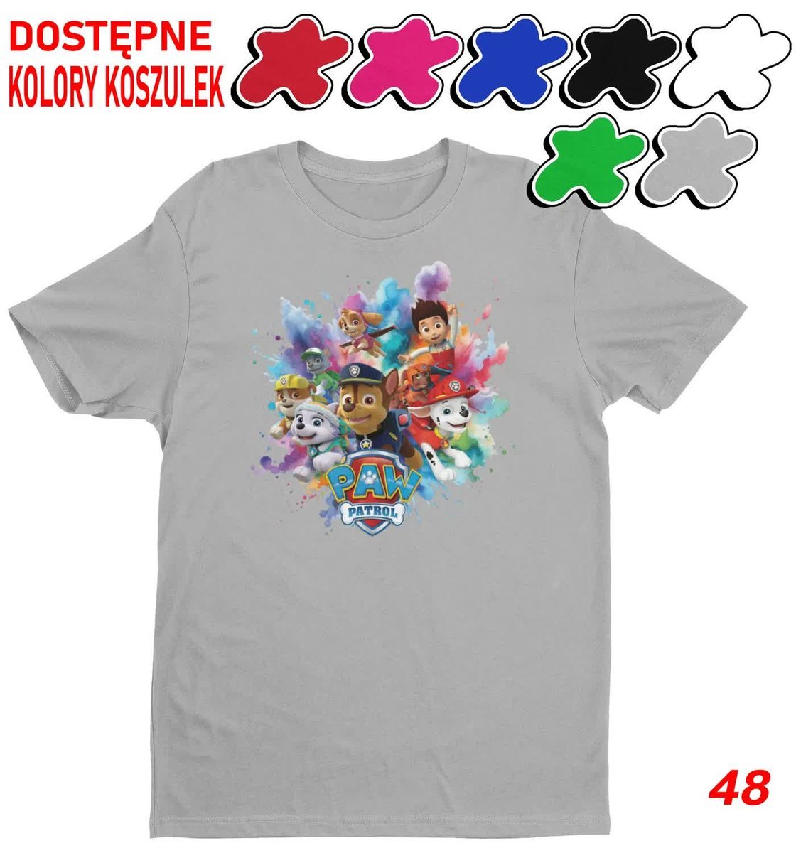 Dziecięca Koszulka Z Nadrukiem Psi Patrol Duży Wybór -M 134-140