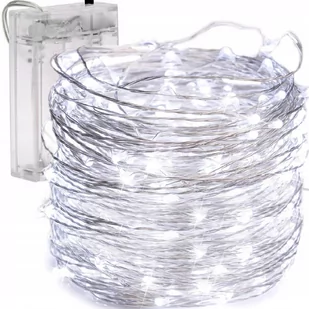 LAMPKI CHOINKOWE Na DRUCIKU 80 LED MIKRO GIRLANDA ZIMNY BIAŁY ŚWIATEŁKA AA - Oświetlenie świąteczne LAMPKI CHOINKOWE Na DRUCIKU 80 LED MIKRO GIRLANDA ZIMNY BIAŁY ŚWIATEŁKA AA - Oświetlenie świąteczne - miniaturka - grafika 1
