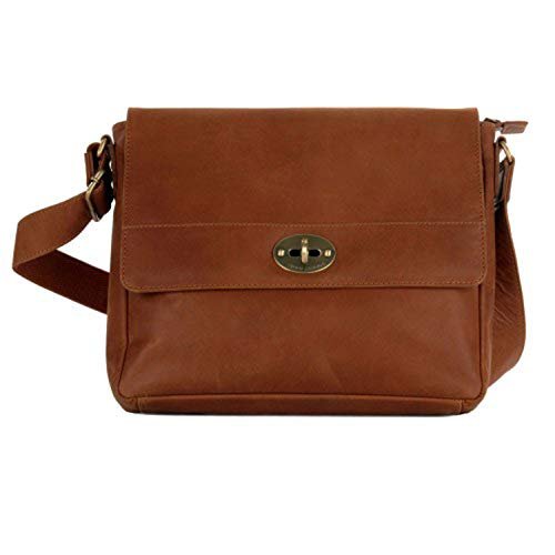 Shalimar Torba Messenger A4 Format (także iPad) Skóra krowa, damska torba damska, brązowa, 32 x 25 x 7 cm