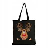 Torby i wózki na zakupy - Eko Torba na ramię Zakupy Shopper Torebka Bawełniana Świąteczna Renifer #6 - miniaturka - grafika 1