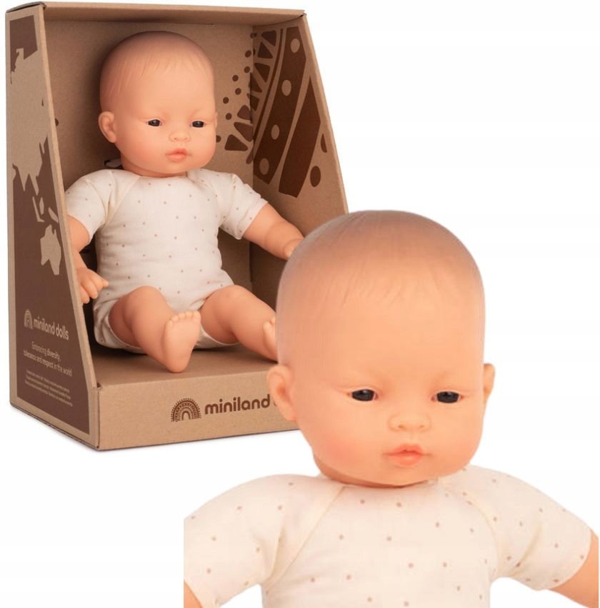 Lalka z miękkim brzuchem Miniland Azjatka 32cm hiszpański bobas