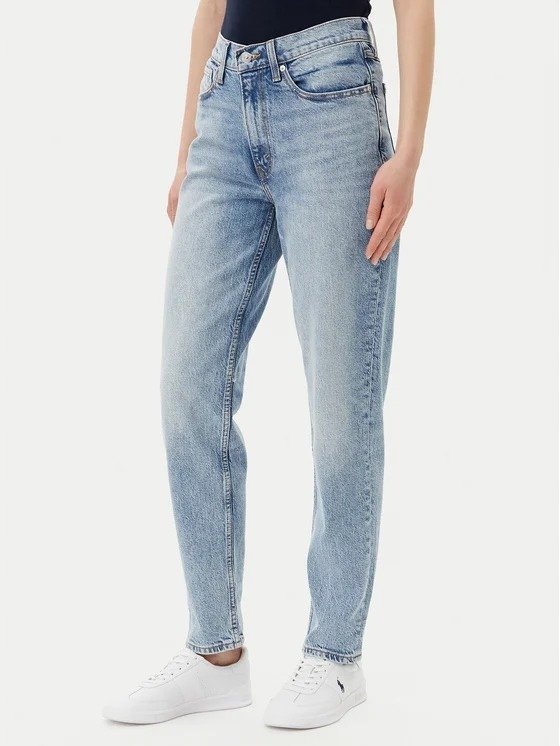 LEVIS JEANSY MOM JEANS WYSOKI STAN NIEBIESKIE PRZETARCIA w31 l28 7BA