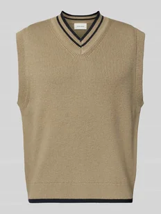 Bezrękawnik wełniany z dekoltem w serek model ‘COBEK’ - Kamizelki męskie - miniaturka - grafika 1