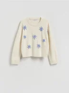 Swetry damskie - Reserved - Sweter z aplikacjami 3D - wielobarwny - miniaturka - grafika 1