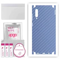 Szkła hartowane na telefon - Folia naklejka skórka strukturalna na TYŁ+BOKI do Samsung Galaxy A50 -  Carbon Granatowy - apgo SKINS - miniaturka - grafika 1