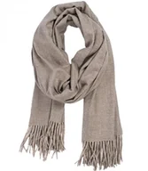 Apaszki i szaliki damskie - Szal szalik Gruba Chusta frędzle jednokolorowy ciepły miękki 200x70 cm - miniaturka - grafika 1