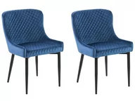Krzesła - Beliani Zestaw do jadalni 2 krzesła welur niebieskie SOLANO - miniaturka - grafika 1
