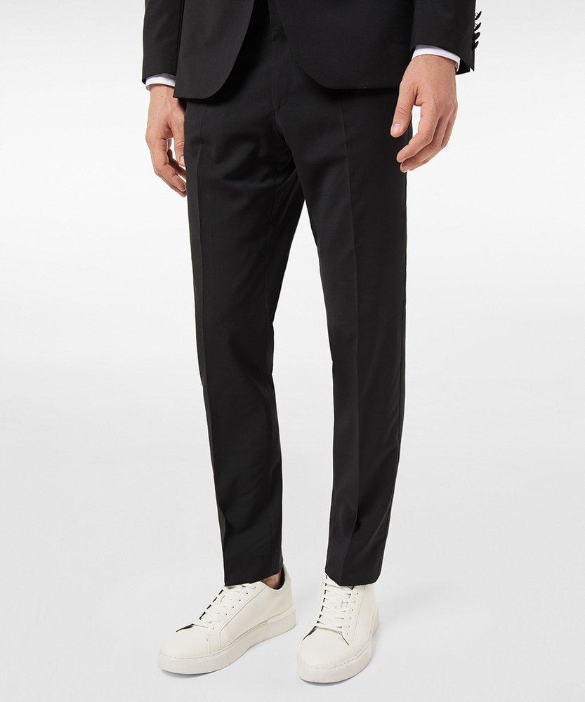 PIERRE CARDIN CZARNE ELEGANCKIE SPODNIE PROSTE W KANT 102 6FA