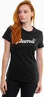 Koszulki i topy damskie - Puma Koszulka damska Puma ESS Script czarna 679315 01 S - miniaturka - grafika 1