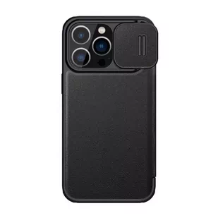Etui skórzane Nillkin Qin Pro Leather Case do iPhone 14 Pro Max (czarne) - Etui i futerały do telefonów - miniaturka - grafika 1