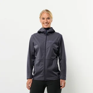 Damska kurtka softshellowa Jack Wolfskin FELDBERG HOODY W graphite - XS - Kurtki damskie - miniaturka - grafika 1